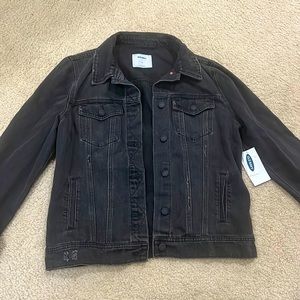 Old Navy Black distressed denim jacket
